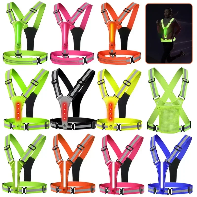 Running Gear Night - LED Yansıtıcı Yelek Koşu Ekipmanı, Işıklı