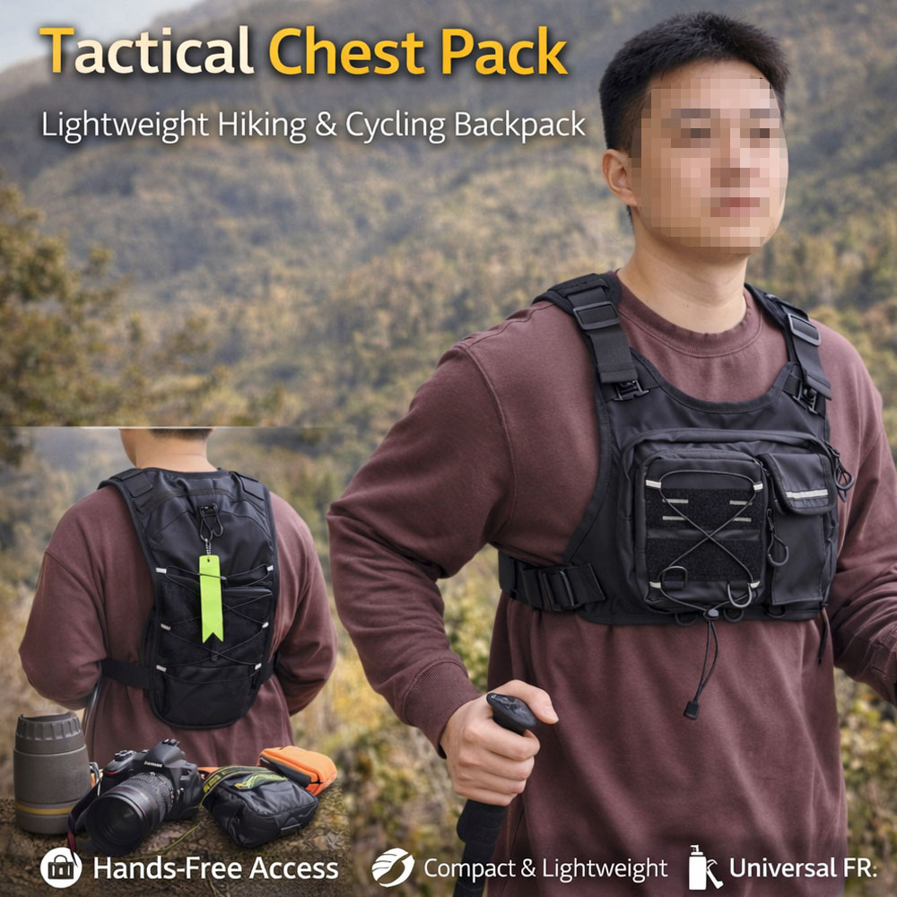 Running Gear Bag For Men - 2L Su Torbalı Taktik Yelek Göğüs